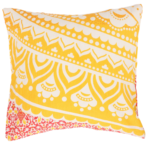 Mandala cushion cover, printed boho cushion cover - yellow - 40x40x0,2 cm 