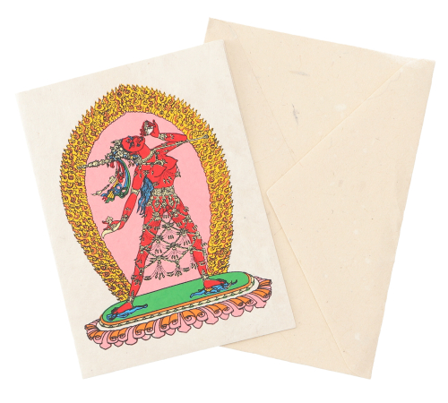 Greeting card made of Lokta paper, folded card - Vajrayogini - 15,5x11,5x0,1 cm 