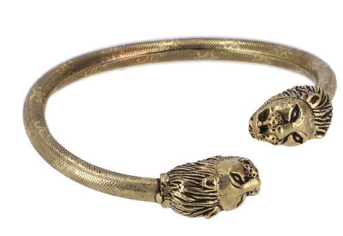 Boho bangles, ethno bangle - lion heads gold - 1 cm 6 cm
