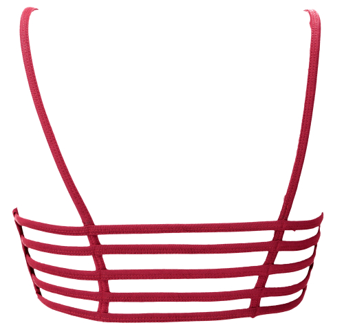 Goa Psytrance Bikini Top, Boho Top, Pixi Yoga Bra - rot