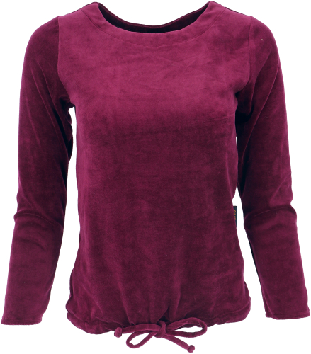 Nicki sweater, soft velvet shirt, long-sleeved shirt - wine red