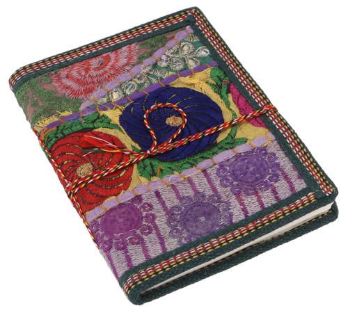 Boho Notizbuch, handgemachtes upcyceling Vintage Tagebuch in 3 Gren - lila