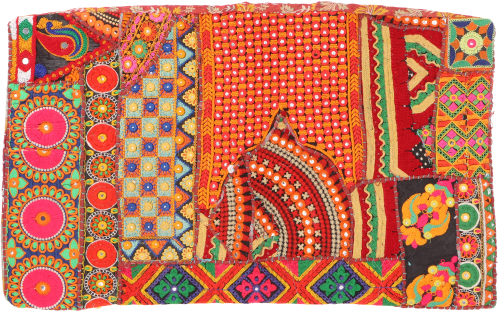 Patchwork Kissenhlle 60x40 cm, Dekokissen Bezug aus Rajasthan, Einzelstck - Muster 1