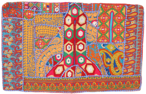 Patchwork Kissenhlle 60x40 cm, Dekokissen Bezug aus Rajasthan, Einzelstck - Muster 12