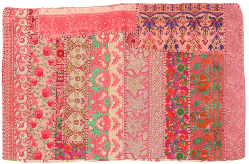 Patchwork Kissenhlle 60x40 cm, Dekokissen Bezug aus Rajasthan, Einzelstck - Muster 13