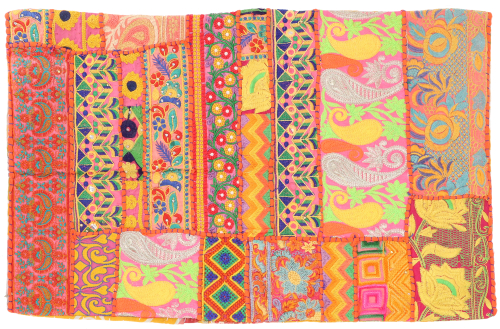 Patchwork Kissenhlle 60x40 cm, Dekokissen Bezug aus Rajasthan, Einzelstck - Muster 16