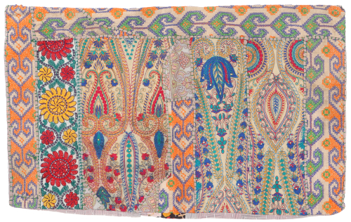 Patchwork Kissenhlle 60x40 cm, Dekokissen Bezug aus Rajasthan, Einzelstck - Muster 17
