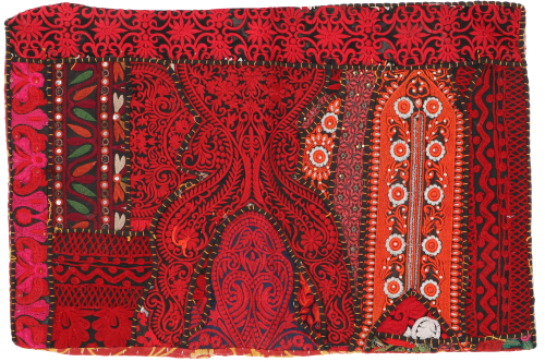 Patchwork Kissenhlle 60x40 cm, Dekokissen Bezug aus Rajasthan, Einzelstck - Muster 22