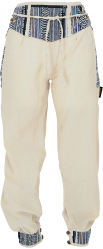Muck trousers with wide waistband and belly pocket - flax/Model 2