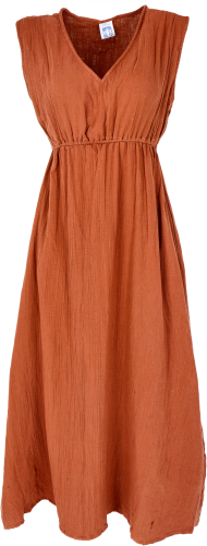 Boho summer dress, airy cotton dress, maxi dress, beach dress - rust orange