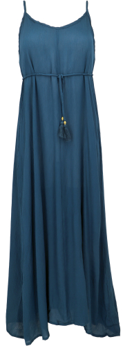 Boho summer dress with lacing at the back, maxi dress, beach dress - dark blue