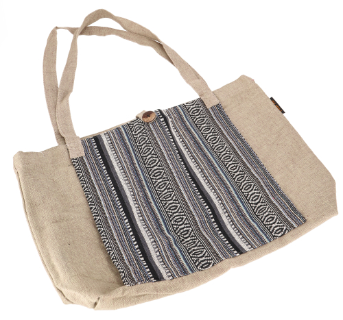 Ethno Yogamattentasche, Tasche f�r Yogamatte, Yogatasche, Strandtasche, Shopper - leinenfarben - 30x45x15 cm 