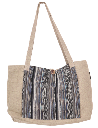 Ethno Yogamattentasche, Tasche f�r Yogamatte, Yogatasche, Strandtasche, Shopper - leinenfarben - 30x45x15 cm 