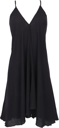 Mini dress boho chic, convertible mini dress, viscose crepe top, skirt - black