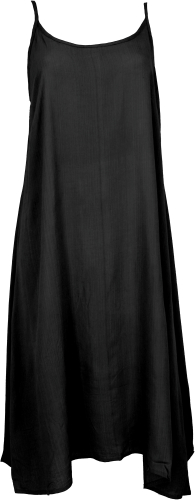 Airy strap dress, summer dress, hanger dress with adjustable straps - black