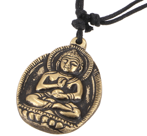 Handgefertigtes Buddha Amulett, Kette, Kettenanhnger - Buddha - 5,5x3,5x0,2 cm 
