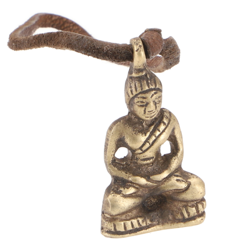 Buddha in lotus position, handmade Tibetan Buddhist amulet, talisman pendant, key ring, necklace pendant - Buddha - 3x2x1 cm 