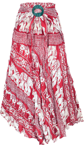 Boho summer skirt, maxi skirt hippie chic, convertible summer dress, beach dress - red/white