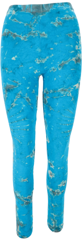 Unikat Batik women`s leggings, stretch pants for women, yoga pants - turquoise blue
