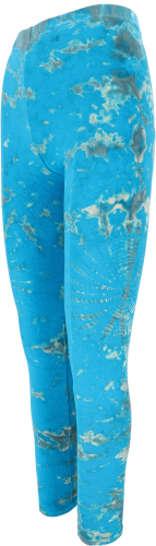 Unikat Batik women`s leggings, stretch pants for women, yoga pants - turquoise blue