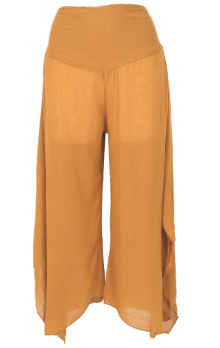 Palazzohose, weite Boho Sommerhose, weiter Hosenrock - kurkuma