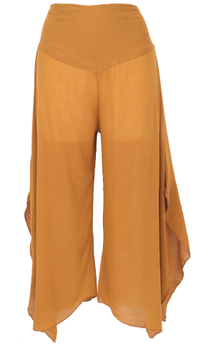 Palazzohose, weite Boho Sommerhose, weiter Hosenrock - kurkuma
