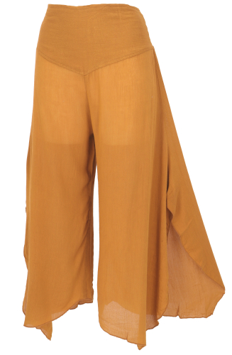 Palazzohose, weite Boho Sommerhose, weiter Hosenrock - kurkuma