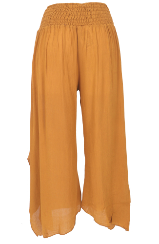 Palazzohose, weite Boho Sommerhose, weiter Hosenrock - kurkuma