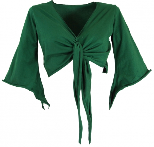 Elfen Top, Top Goa-chic, Wickeltop - smaragdgr�n
