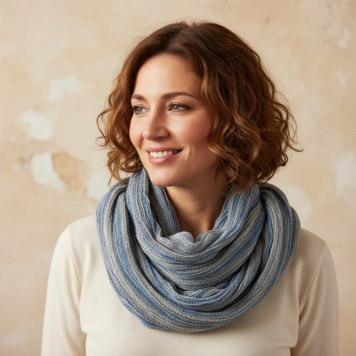 Weicher Loop Schal / Stola, Magic Loopschal, Weste - hellblau