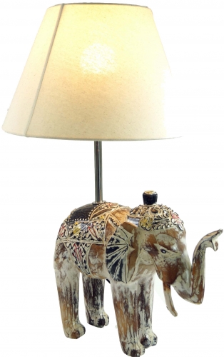 Table lamp/table lamp, handmade in Bali from natural material - elephant model - 55x38x30 cm 
