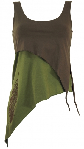 Festival elf top made of organic cotton, camp top, pixitop - taupe