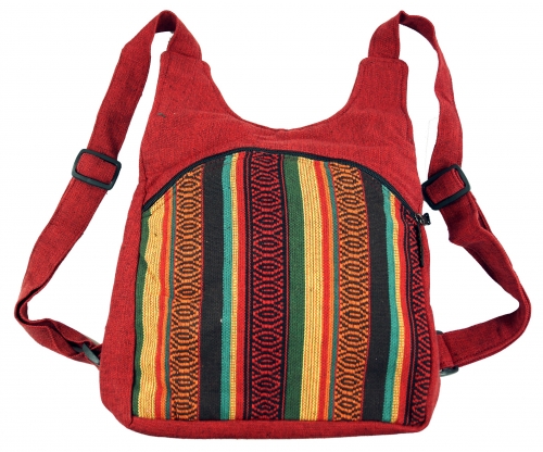 Ethno backpack, Nepal backpack - red - 30x30x15 cm 