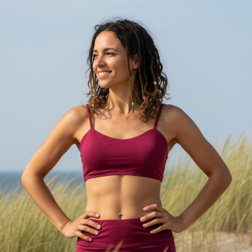 Goa Psytrance Bikini Top, Boho Top, Pixi Yoga Bra - rot