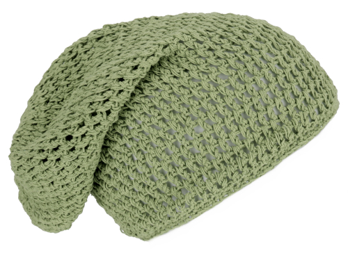 Beanie, Baumwoll-H�kelm�tze - gr�n