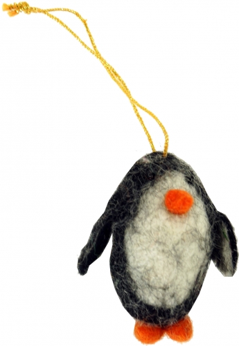 Felt pendant, felt decoration, tree hanging - Penguin - 7x6x3 cm 