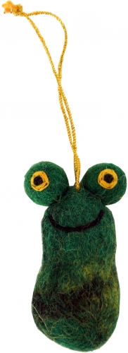 Felt pendant, felt decoration, tree decoration - frog - 7x4x3 cm 