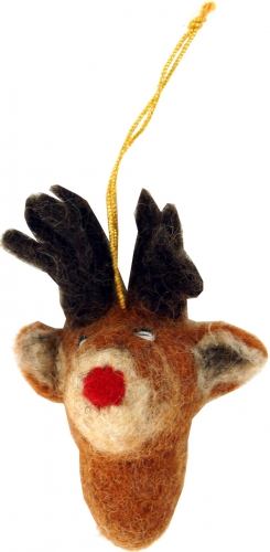 Felt pendant, tree hanging - reindeer - 7x4x3 cm 