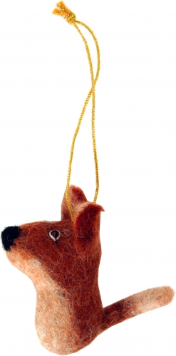 Felt pendant, tree hanging - fox - 7x4x3 cm 