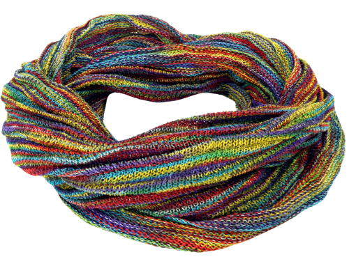 Soft loop scarf/stole, magic loop scarf, vest - rainbow #2