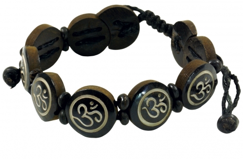 Buddhist bracelet OM, yoga jewelry - brown model 8