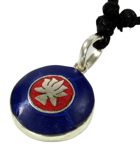 Tibet necklace, Nepal jewelry, amulet lapis lotus - model 2 2 cm