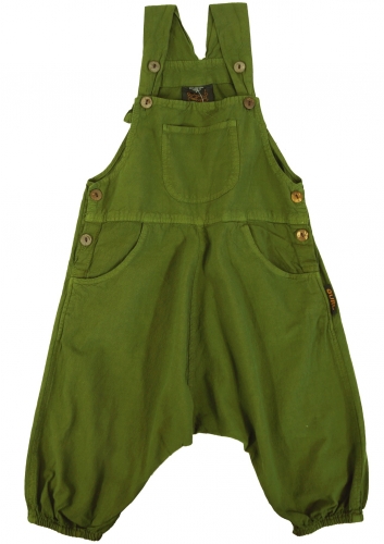 Children`s dungarees, dungarees, bloomers, aladdin pants for children - olive green