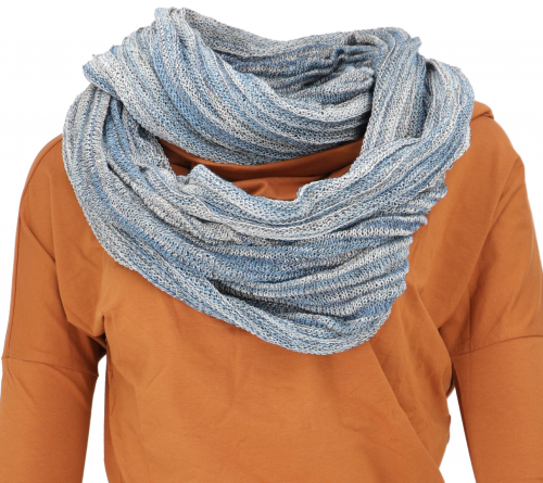 Soft loop scarf/stole, magic loop scarf, vest - light blue
