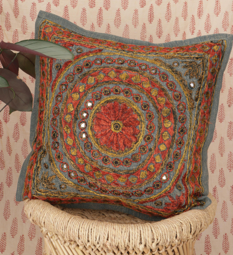 Cushion cover, oriental cushion cover, embroidered decorative cushion cover - pattern 1 - 40x40x0,5 cm 
