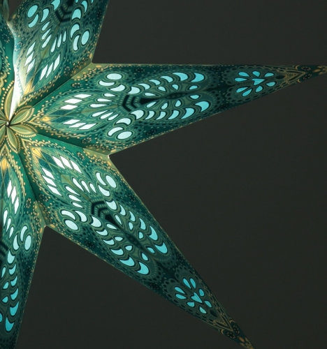 Faltbarer Advents Leucht Papierstern, Weihnachtsstern 60 cm - Menora 7 t�rkis