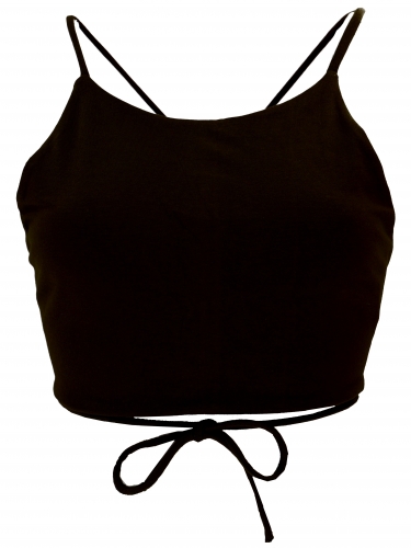 Goa Psytrance Bikini Top, Boho Top, Pixi Top, Yoga Top, Binding Top - black
