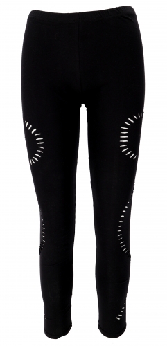 Psytrance Goa women`s leggings, yoga leggings - black
