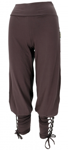 Organic cotton yoga pants, leggings, psytrance pants made from organic cotton - coffee
