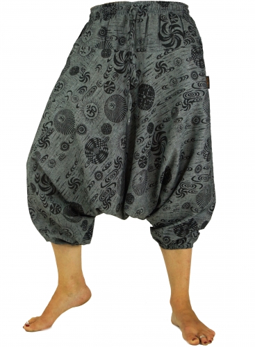 Aladdin pants pluderhose shorts 7/8 length - gray